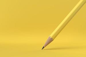 White Pencil drawing line in white background. minimal concept idea creative. monochrome. 3D render. photo