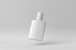 Cosmetic product display on a white background for skin care product presentation. 3D render. photo