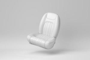 asiento de coche aislado sobre fondo blanco. concepto mínimo. monocromo. procesamiento 3d foto