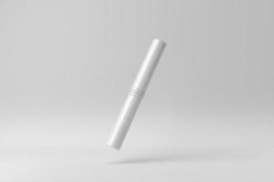 Cosmetic product mascara, eye shadows on a white background for product presentation. 3D render. photo