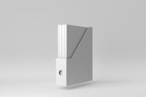 Office document folders standing on white background. minimal concept. 3D render. photo