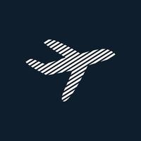 silueta de avión diseño moderno de ilustración de vector de icono de logotipo de mosca en negrita