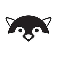 flat cute face raccoon logo design vector graphic symbol icon sign illustration creative idea