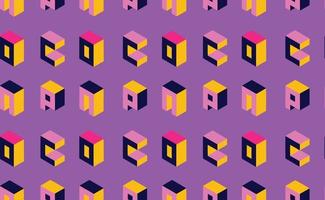 Sale seamless isometric pattern. 3d effect minimalistic vector