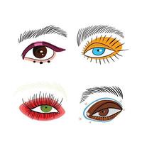 Set, collection of various mystical decorative eyes vector