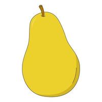 Vector illustration of pear. Fruit in cartoon style isolated on white background