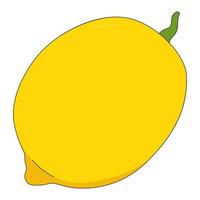 ilustración vectorial de limón. fruta en estilo de dibujos animados. cítricos aislado sobre fondo blanco. fuente de vitamina c vector