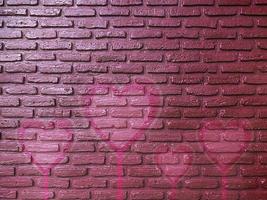 old brick wall graffiti heart, valentines day background photo