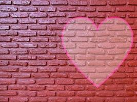 old brick wall graffiti heart, valentines day background photo