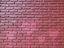 old brick wall graffiti heart, valentines day background photo