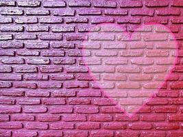 old brick wall graffiti heart, valentines day background photo