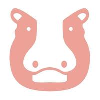 isolated face pink hippo logo design vector graphic symbol icon sign illustration creative idea