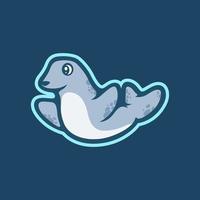 Cute happy seals mascot free vector illustration
