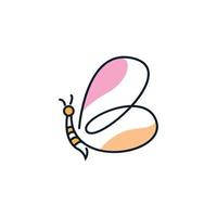 animal insecto abeja líneas coloridas logo vector icono ilustración diseño