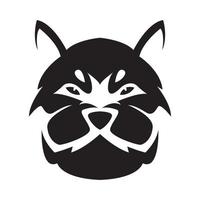 face black cute dog fat logo design vector graphic symbol icon sign illustration creative idea