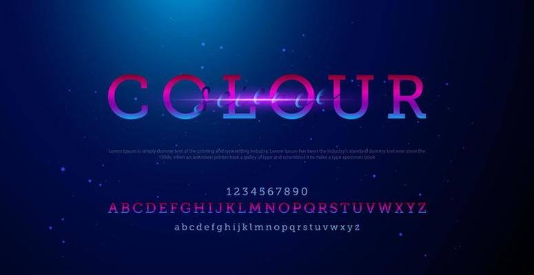 Modern Alphabet Font. Typography urban style fonts for technology, digital, movie logo design. vector illustration