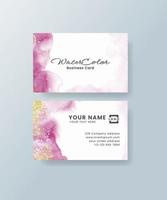 Watercolor business card vector