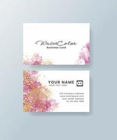 Watercolor business card vector