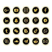 iconos redondos de redes sociales vector