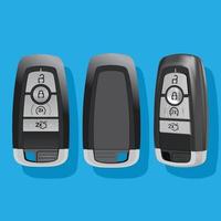 Front Back and Side View Car Remote Key vector