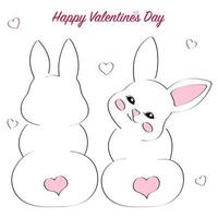 Bunnies. Valentine's Day Greeting Card vector