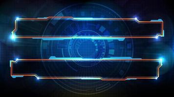 abstract futuristic background of blue glowing technology sci fi frame hud ui lower third vector