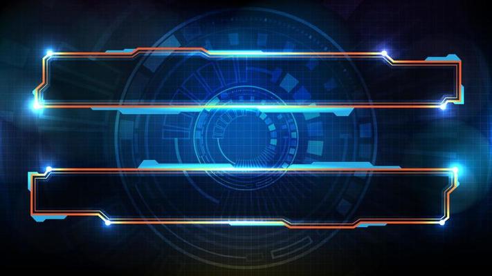 abstract futuristic background of blue glowing technology sci fi frame hud ui lower third