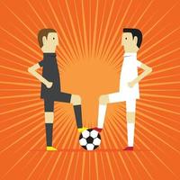 A confrontation of both football teams vector