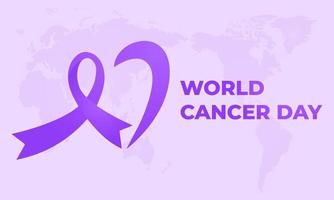 illustration of world cancer day with a simple and clean background concept, suitable for world cancer day content and related to cancer day. vector