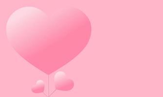 Love pink illustration with a simple and sweet heart or love display, with space background, suitable for Valentine's Day content, content that is affectionate and love. vector