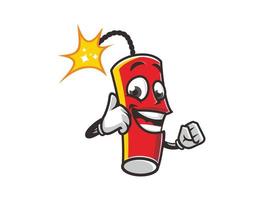 dynamite explosive thumb up character mascot vector