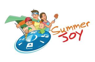 vacaciones verano actividades al aire libre familia vector