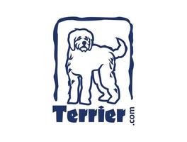 terrier dog pet veterinary shop logo design vector