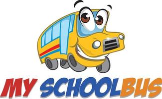 school bus character mascot illustration vector