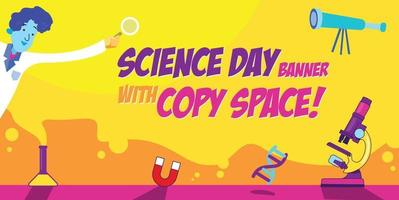 National Science Day background with copy space white space vector