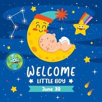 Cartoon Drawing Of A  Newborn Baby Character vector