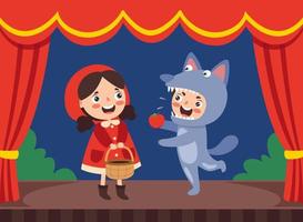 Cartoon Drawing Of Red Riding Hood vector