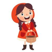 Cartoon Drawing Of Red Riding Hood vector