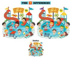 Find Seven Differences Activity For Children vector