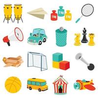 Set Of Various Colorful Toys vector