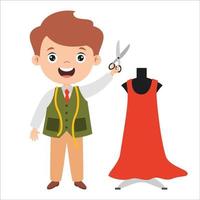 Cartoon Drawing Of A Tailor vector