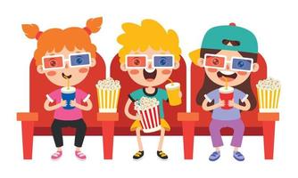 Cinema Concept With Cartoon Character vector