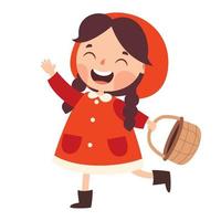 Cartoon Drawing Of Red Riding Hood vector