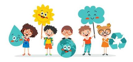 Concept Of Ecology With Cartoon Kids 5520190 Vector Art at Vecteezy