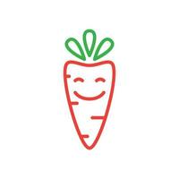 Cartoon carrot line smile logo symbol icon vector graphic design illustration