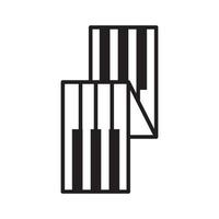 flip piano music logo design vector graphic symbol icon sign illustration creative idea