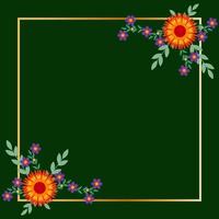 Flowers Rectangle Frame vector