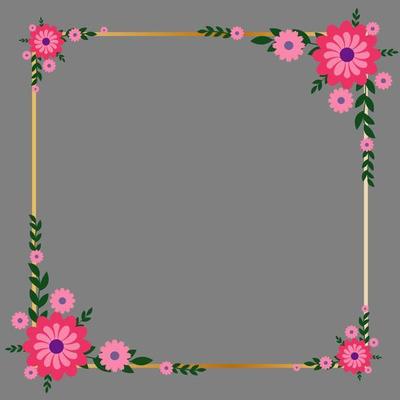 Flowers Rectangle Frame