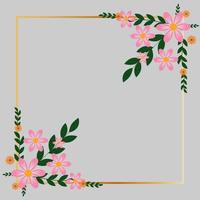 Flowers Rectangle Frame vector