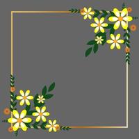 marco rectangular de flores vector